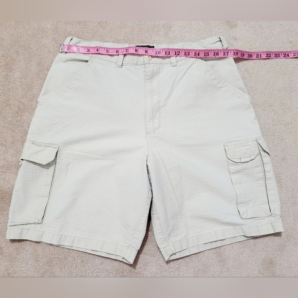 Route 66 Cargo Shorts Tan 100% Cotton Men's Size 34 Lots Of Pockets - Picture 4 of 8